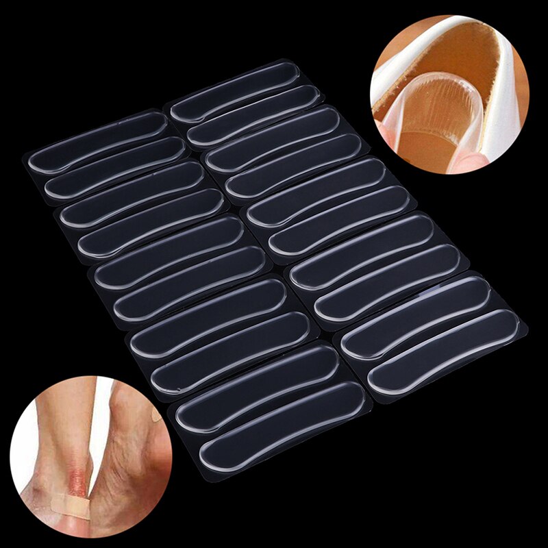Bande de talon en Silicone pour femmes, 20 pièces = 10 paires, coussinets de Gel, soins des pieds, semelles intérieures, Inserts pour doublure de chaussures, protecteur des pieds