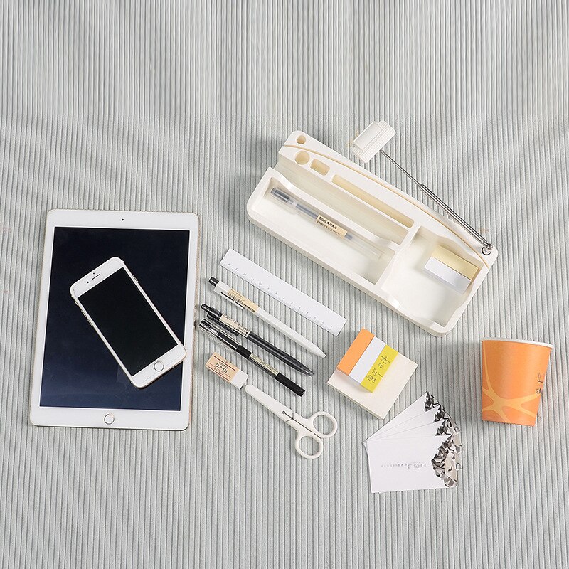 Multifunction Office Desktop Organizer Plastic Pencil Storage Box File Holder Home Sundries Stationery Storage Shelf Container