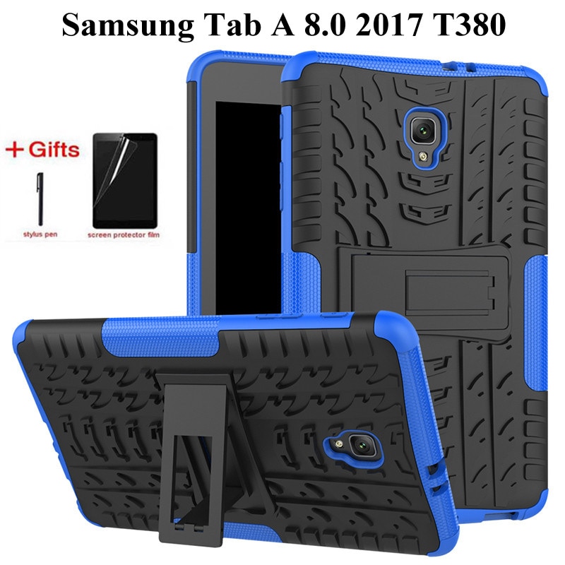 Heavy Duty 2 in1 Hybrid Anti-knock Rugged Durable Shockproof Case For Samsung Galaxy Tab A 8.0 T380 T385 case+film+pen