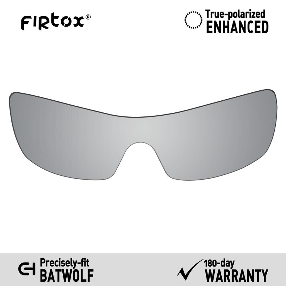 Firtox verdadeiro uv400 lentes polarizadas substituição para-óculos de sol oakley batwolf oo9101 (lente compatível apenas)-várias cores: Silver-Polarized