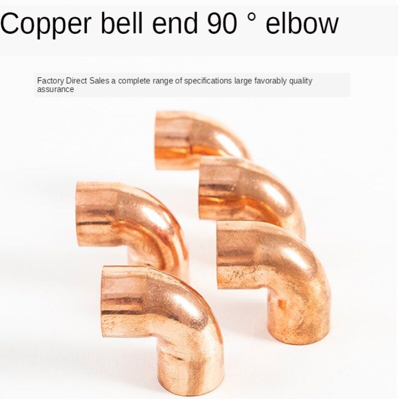 Koper Elleboog Airconditioning Pijp Lassen Haakse Elleboog Flared 90 Graden Mouw Elleboog 6-54Mm koperen Fittingen Koperen Pijp