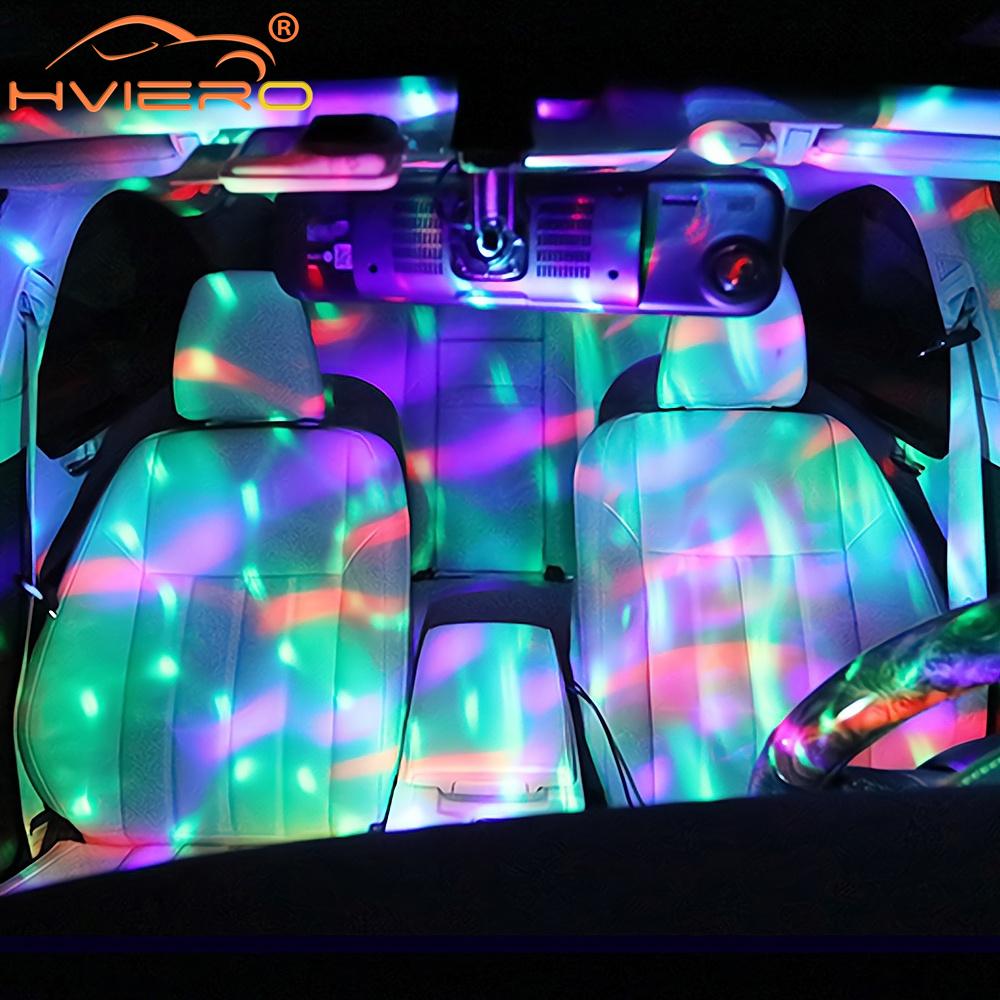 Auto USB Umgebungslicht DJ RGB Mini Bunte Musik Klang LED Apfel USB Schnittstelle Party Atmosphäbetreffend Innen Kuppel Stamm Lampe