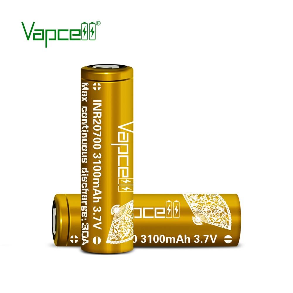 Vapcell 20700 3100 mah 30a li-jonbatteri 3.7v uppladdningsbar litiumcell för ficklampor med elverktyg