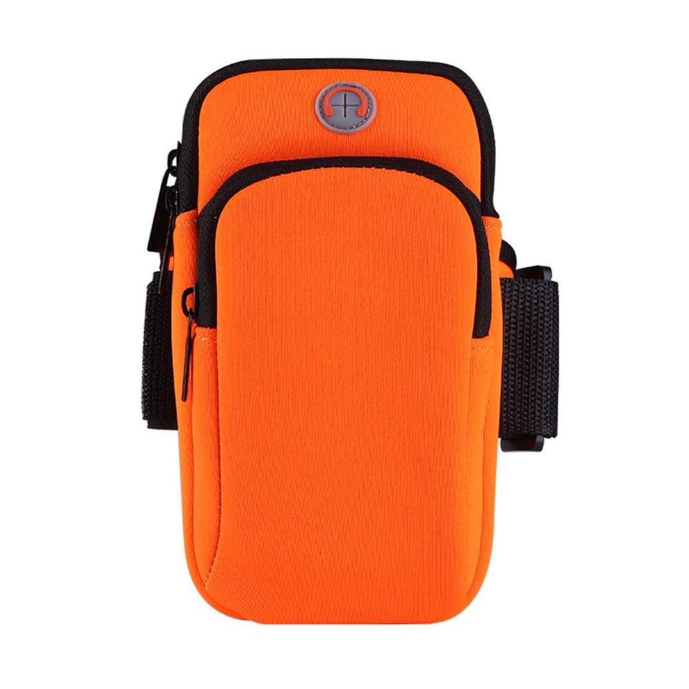 1 Pcs 4 - 6 Inch Arm Mouwen Bag Oortelefoon Stabiele Ademende Stof Mobiele Telefoon Bescherming Waterdichte Running Handel Prijs: Oranje