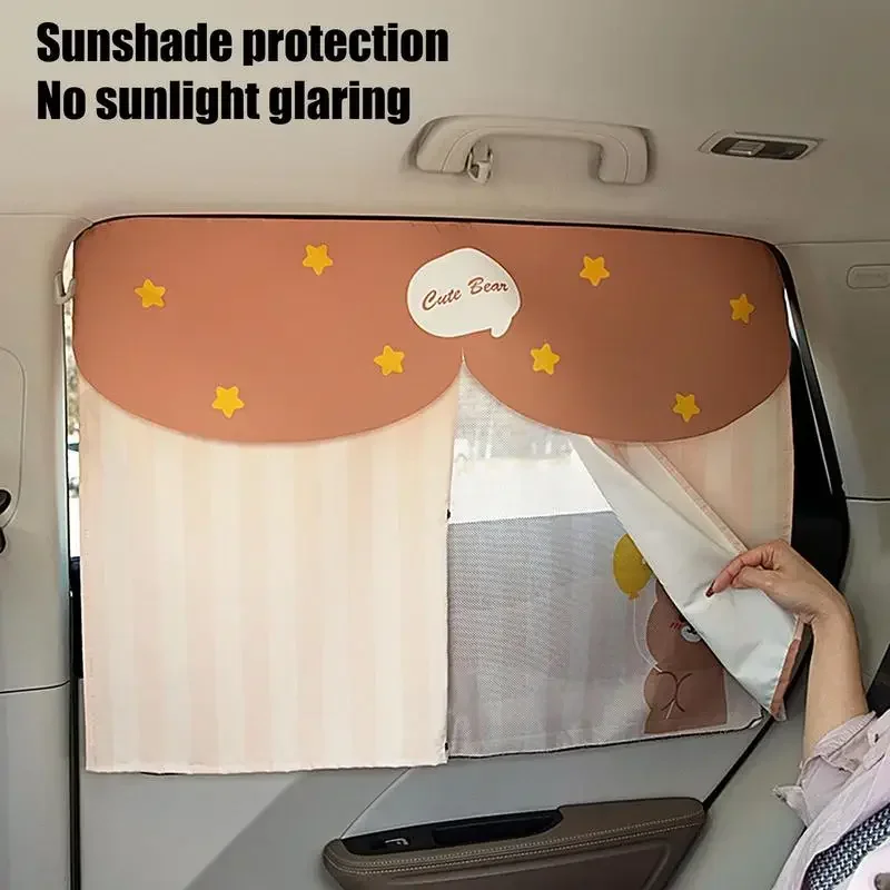 Parasoles para ventana lateral de coche, malla magnética Universal, cortinas protectoras de privacidad, protección UV contra el calor de doble capa, parasol para el lado trasero