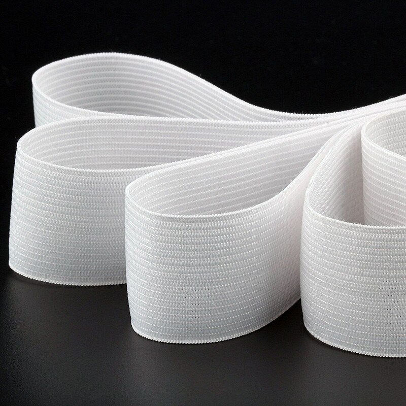 1M Elastic Bands 4cm Wide Grain Trousers Elastic Ribbon Waistband Colorful Stripe Rubber Band 40mm Webbing Bags Sewing Cloth: Pure White