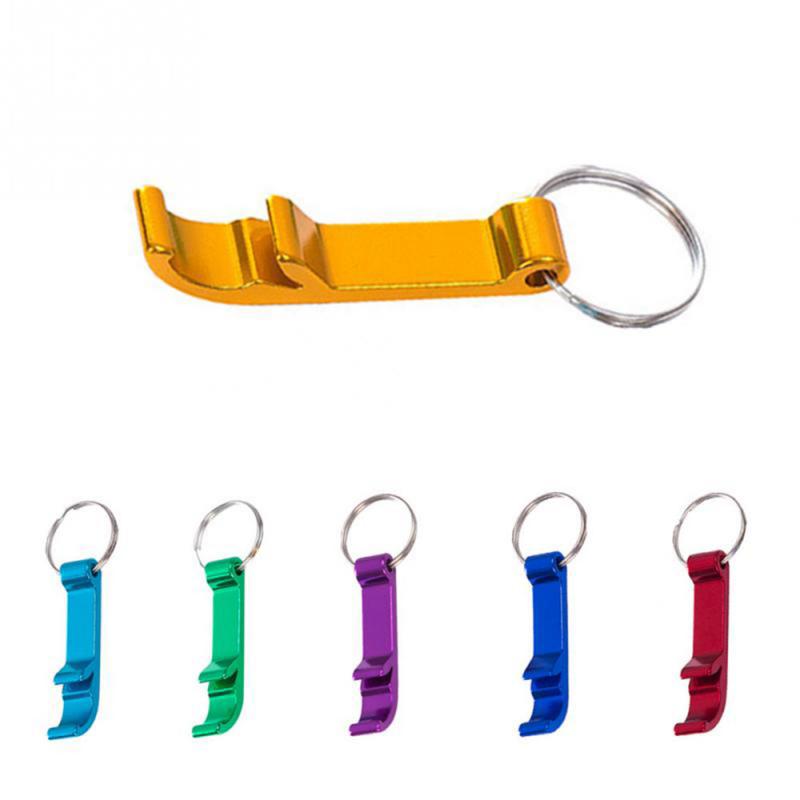 Draagbare 4 In 1 Flesopener Sleutelhanger Ketting Sleutelhanger Wijn Kurkentrekker Sleutelhanger Metalen Bier Bar Gereedschap Keuken Gadgets