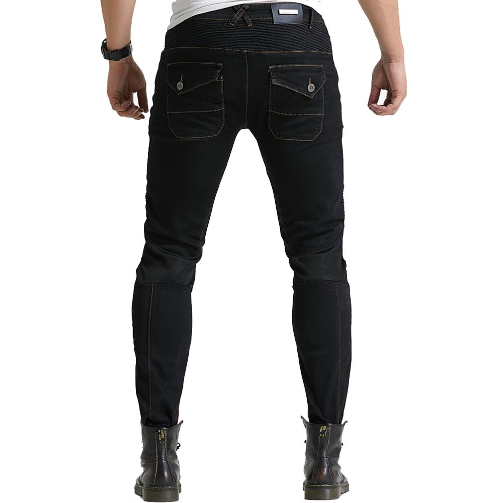 Men Motorcycle Riding Jeans Motocross Racing Pants Moto Vaqueros Pantalon With 4 X Honeycomb CE Armor Knee Hip Protector Pads