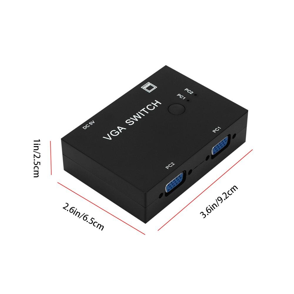 2 In 1 Out Vga Selector Box Computer Screen Video Signal Switcher Draagbare Usb Video Switch Box