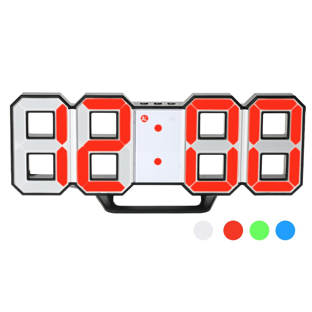 Multifunctional Large LED Digital Wall Clock 12H/24H Time Display With Alarm and Snooze Function Adjustable Luminance: Red light