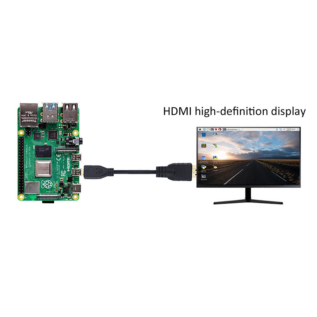 Black Micro HDMI To HDMI Cable 1.5M 4K for Raspberry Pi 4 Model B Model B Micro HDMI To HDMI Cable Adaptor