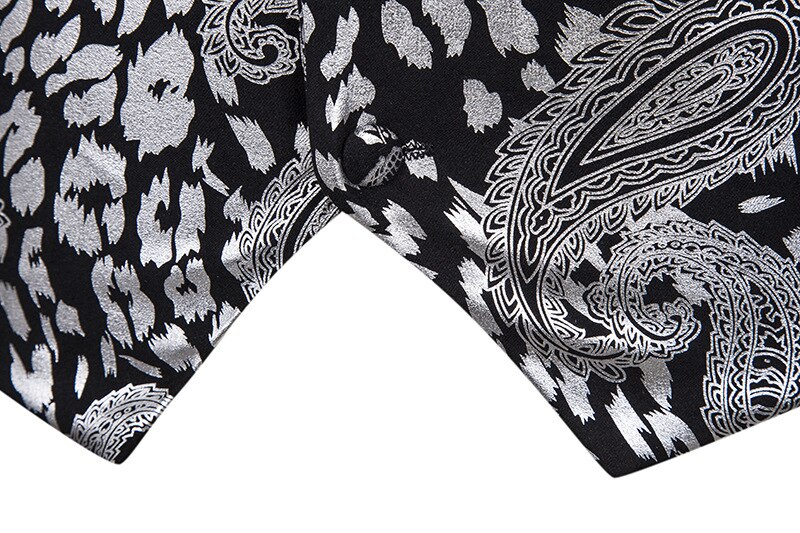 Chaleco de Paisley para hombre, chaleco ajustado con doble botonadura, para de boda, club nocturno, cantante, traje de graduación, 2XL