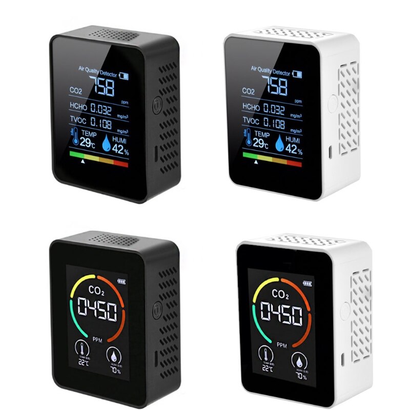 Carbon Dioxide Detector Temperature/Humidity Air Monitor Indoor Digital CO2 Meter Formaldehyde Detector Air