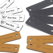 12Stck retro Leben Baum Blätter Englisch Hand gemacht Etiketten NäHenne Auf Kleidung Bekleidung PU Leder Etiketten Stichworte DIY Jeans taschen Schuhe Hütte