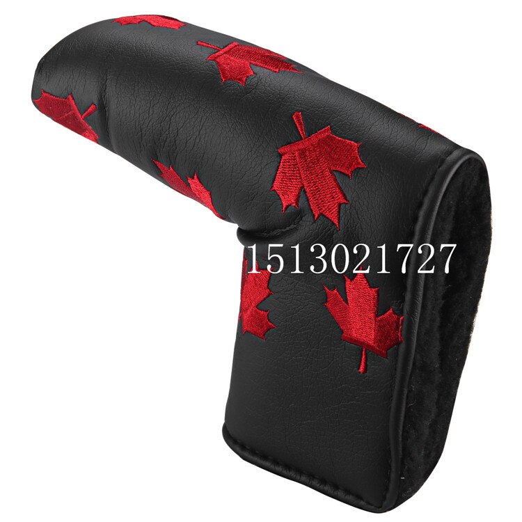 1pc golf canada flag rød ahorn blad putter dække headcover golf head covers til golf blade club head: Default Title