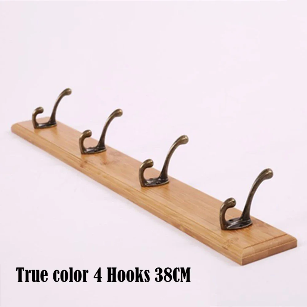 Colgador de pared para puerta de dormitorio, gancho trasero de madera maciza, perchero perforado para ropa, Organizador de armario para decoración del hogar: Verde