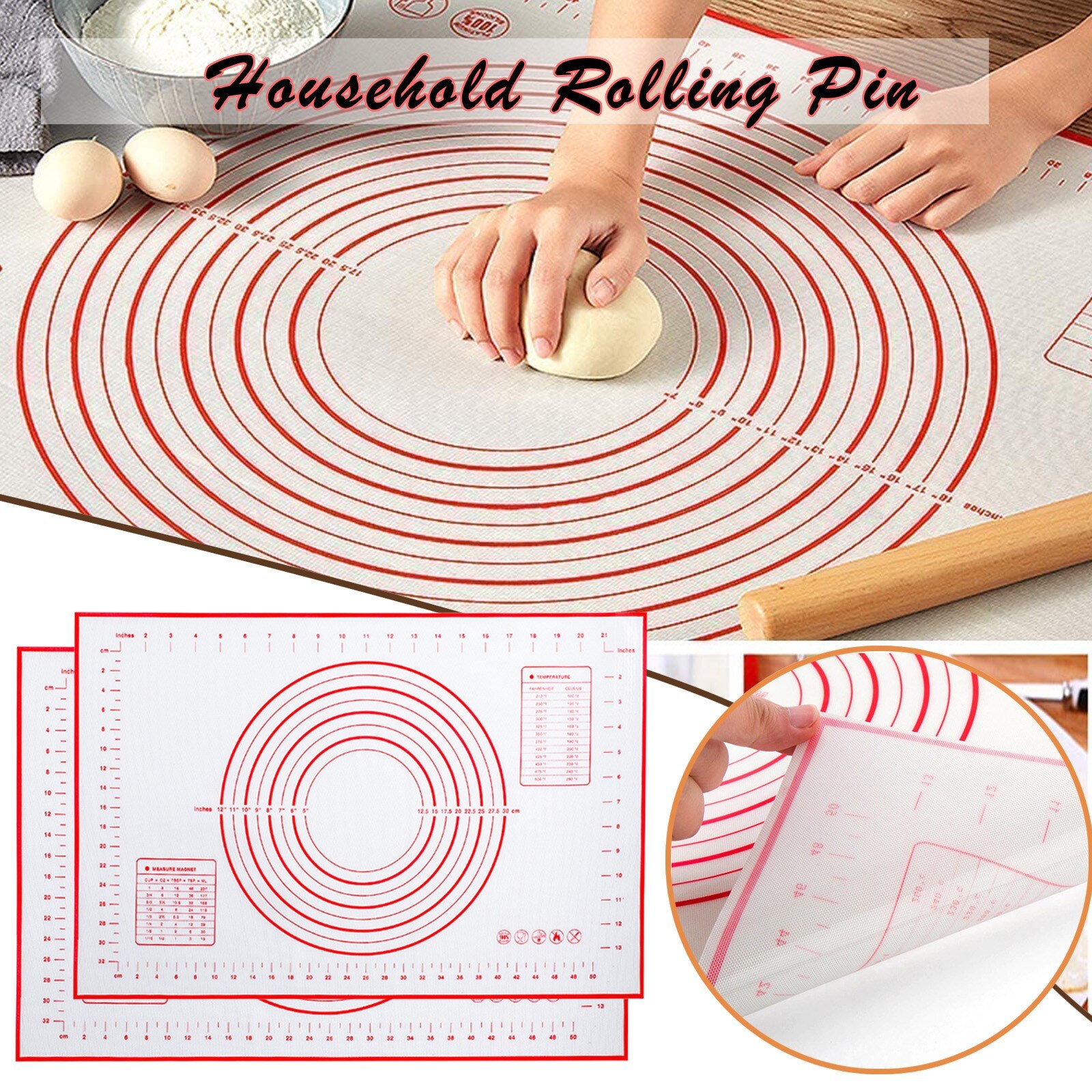 Silicone Taart Mat Non Stick Bakmat Fondant Mat Deeg Rolling Mat Deegrollen Pastry Boards 70*50Cm # T2