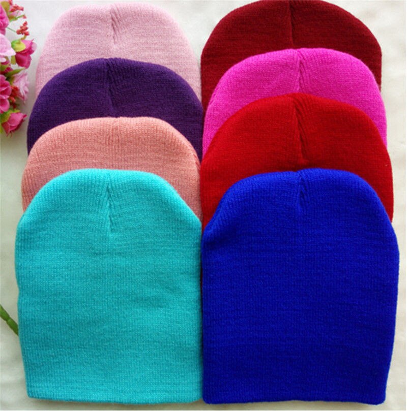 Märke baby hattar mössor vinter varm flicka pojke småbarn spädbarn barn barn söt mössa keps unisex solid stickad mössa