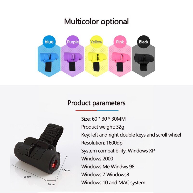 Magic 2.4G Ring Vinger Muis Plug En Play Draadloze Muis Mode Mini Muis Met Usb Ontvanger Ratón Мышь