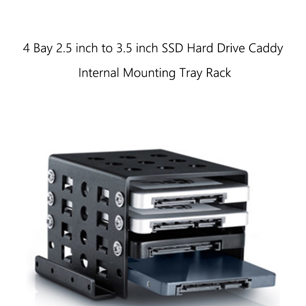 4 Bay 2.5 Inch Tot 3.5 Inch Ssd Harde Schijf Behuizing Caddy Chassis Interne Montage Adapter Bracket Legering Computer Lade houder