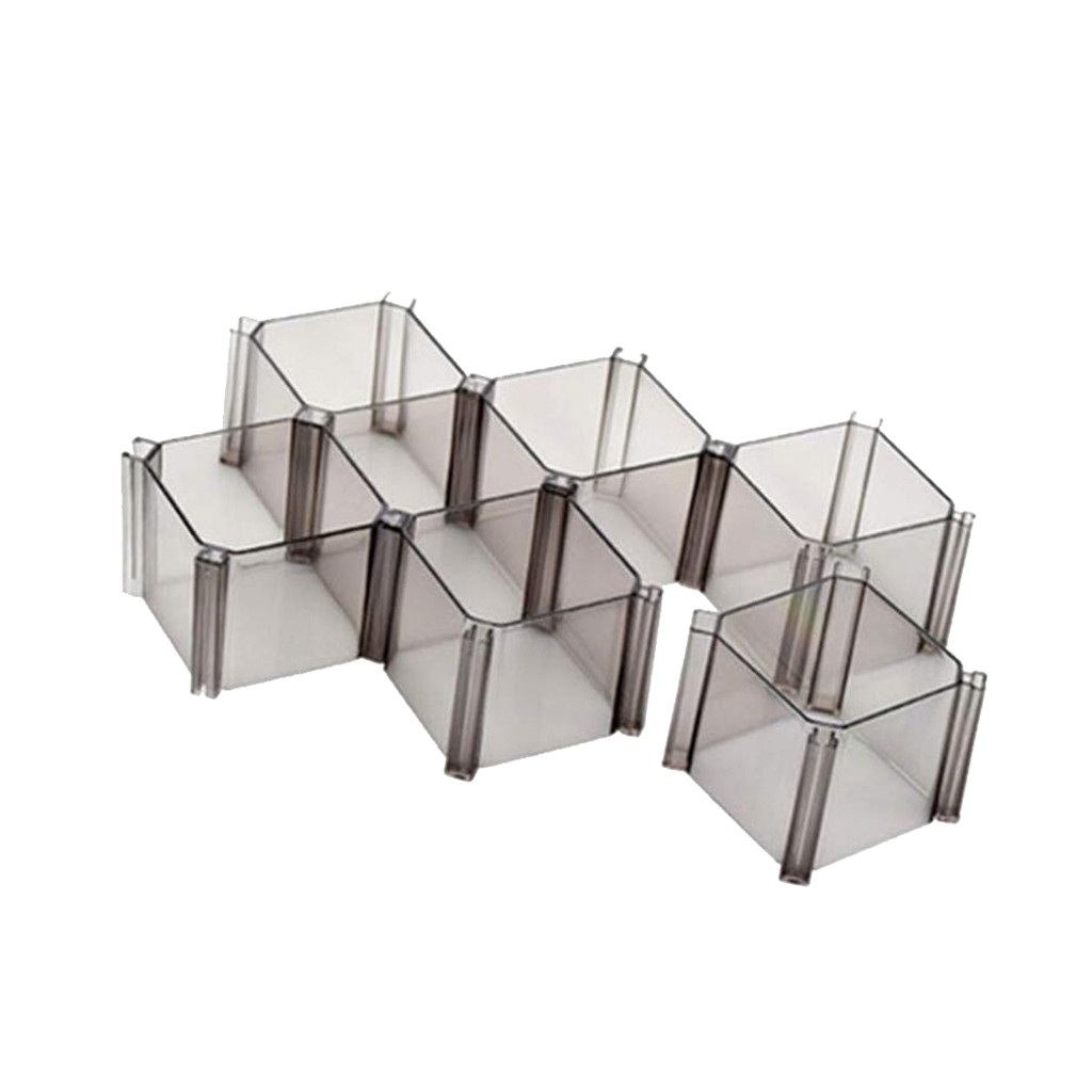 6pc Plastic Closet Divider Cabinet Organiser Honeycomb Latticed Partition Drawer Closet Divider Honeycomb Latticed Partition: black 
