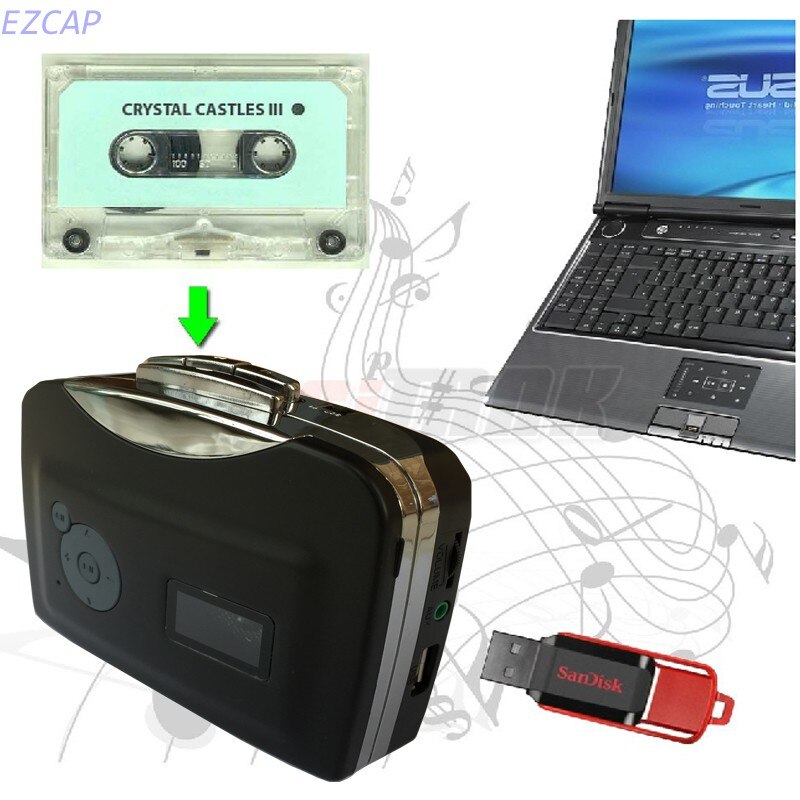 EzCAP230 Kassette Konverter wandelt alte musik bänder zu Digital mp3 dateien, sparen in USB-Stock direkt, kein pc erforderlich.