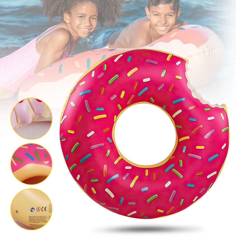 Opblaasbare Donut Zwemmen Ring Zomer Water Sport Reddingsboei Pvc Zwemmen Matras Dikke Drijvende Speelgoed Ring Water Seat Volwassen Kids