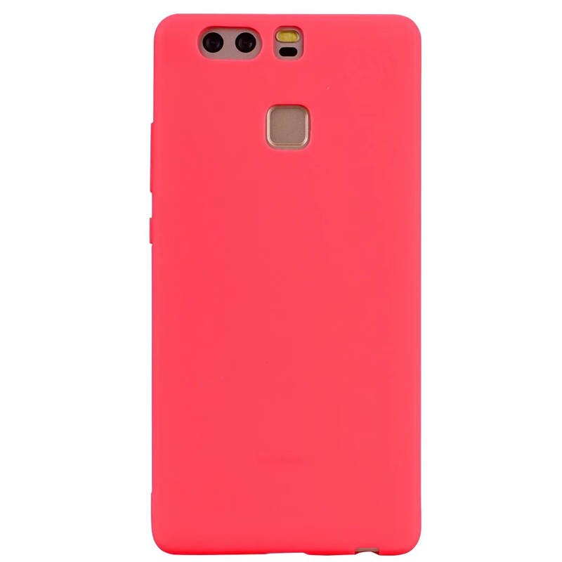 Pour Huawei P9 Cas Huawei VEA-L09 TPU Couverture Arrière coque de téléphone Pour Funda Huawei P9 P 9 EVA-L09 EVA-L19 EVA-L29 Étui En Silicone: Red