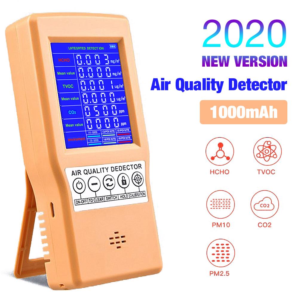 Digital CO2 Sensor PPM Meters TVOC HCHO PM2.5 Meter Mini Carbon Dioxide Detector Gas Analyzer Air Monitor Gas Detector: B