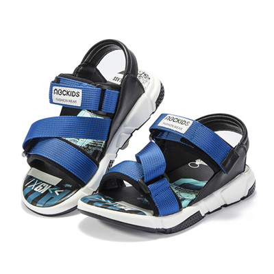 ABC enfants enfants bébé garçon chaussures à semelle souple sandales antidérapantes chaussures de marche chaussures décontractées: Black and  blue / 26