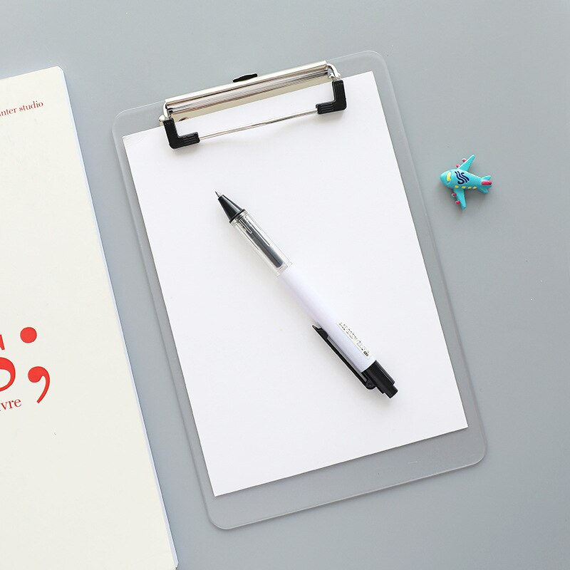 1 Piece Transparent Clip File Folder A5/A4 for Students Exam Paper Organizer Writing Pad School Supplies