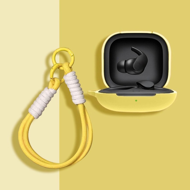 Reb-øretelefonetui til beats fit pro bløde silikone trådløse bluetooth-ørepropper oplader beskyttelsestasker med nøglering: Lysegrå