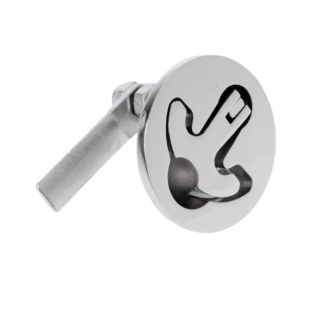 316 Stainless Steel Marine 2 inch Flush Pull Cam Latch Lift Handle T-Handle for Boats Deck Hatch Doors Cabin (Silver)