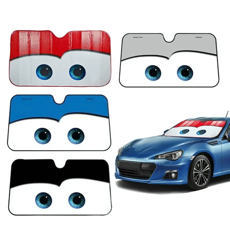 Auto Zonwering 4 Kleuren Ogen Verwarmde Voorruit Zonnescherm Autoruit Voorruit Cover Zonnescherm Auto Zonneklep Auto-covers