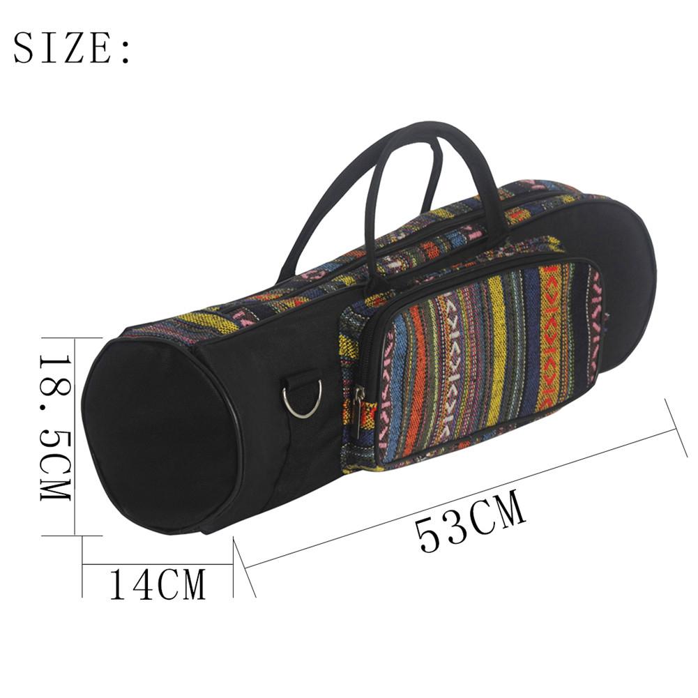 Bolsa de trompeta de estilo nacional portátil, bolsa de algodón suave Oxford impermeable con asa de transporte, cremalleras dobles con bolsillo frontal