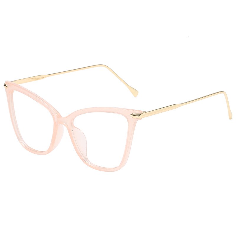 Imwete-Montura de gafas de ojo de gato para mujer, anteojos de de de lujo, de gran tamaño, Retro, óptica, para ordenador, miopía: Pink