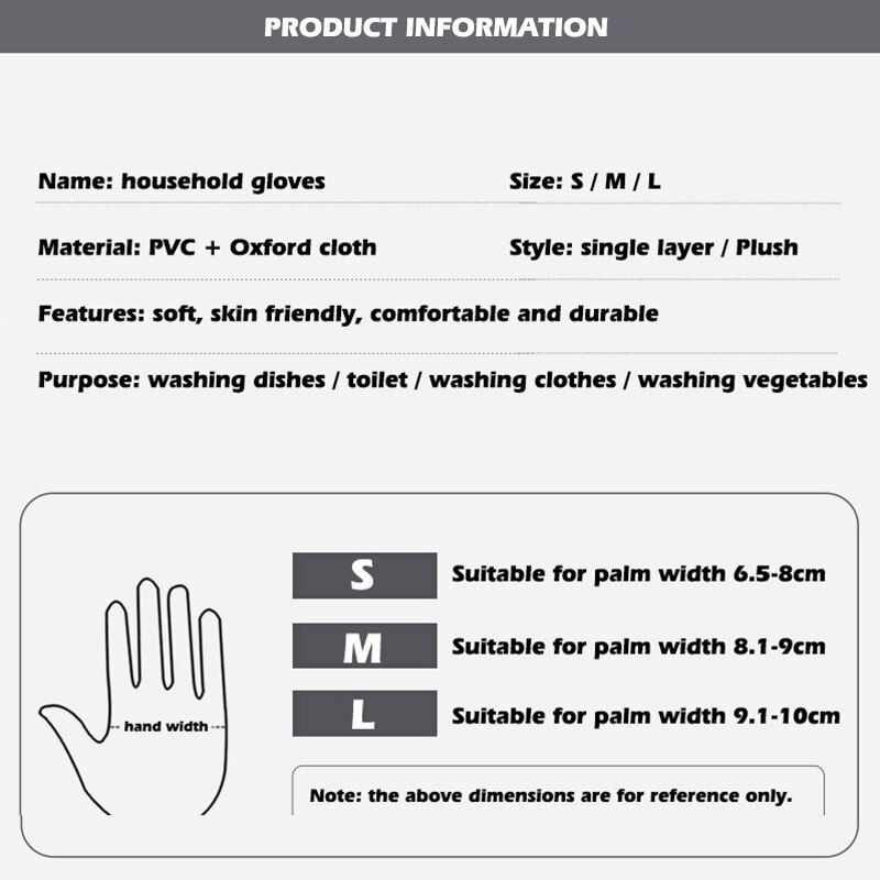 Gants de lavage de la vaisselle, monocouche, manche d'épissure domestique, étanches, en peluche, bande élastique, gants en caoutchouc