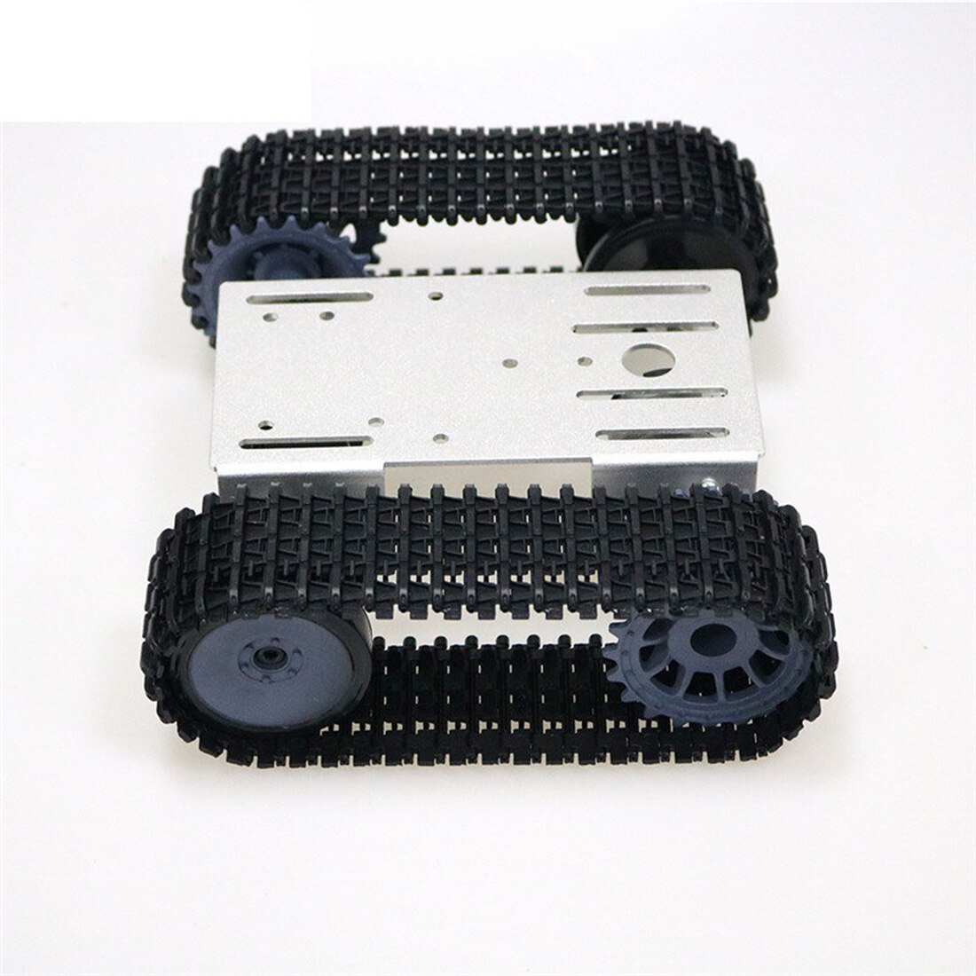 Tp101 high tech tracked robot smart bil platform diy metal robot tank crawler chassis platform kit til arduino - sølv
