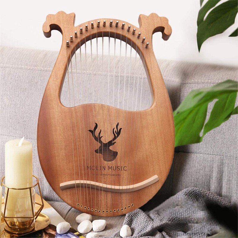Lyre harpe ,16 strenge harpe bærbar lille harpe med holdbare stålstrenge træsnor musikinstrument