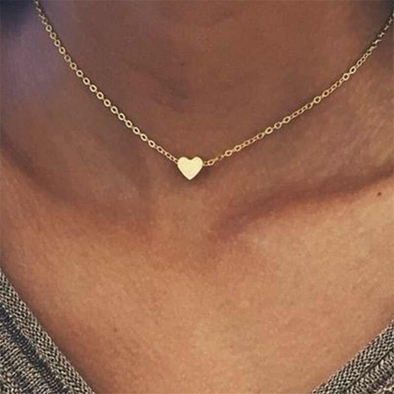 Vintage Kleine Hart Ketting voor Vrouwen KORTE Ketting Hart Sleutel Hanger Ketting Etnische Bohemian Choker Ketting