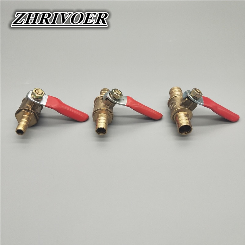 6mm-12mm slanger mothaker inline messing vann olje luft gass drivstoff linje avstengning kuleventil rørfittings pneumatisk koblingskontroller