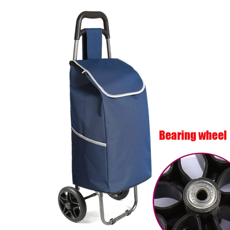 Shopping cart folding portable grocery cart luggage cart trolley trailer small hand cart home elderly