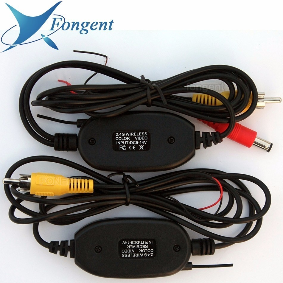 2.4 Ghz Wireless Rear View Camera RCA Video Transmitter & Receiver Kit for Car Reverse back up rear Multimedia DVD radio Monitor