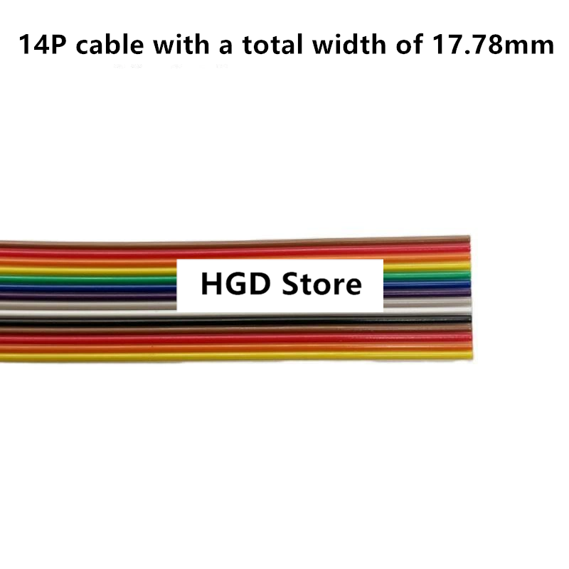 1m färgade bandkabelavstånd 1.27mm regnbågsfärgade dupont-trådar idc-anslutningskabel 6/8/9/10/12/16/20/40/50/60-64p: Brun