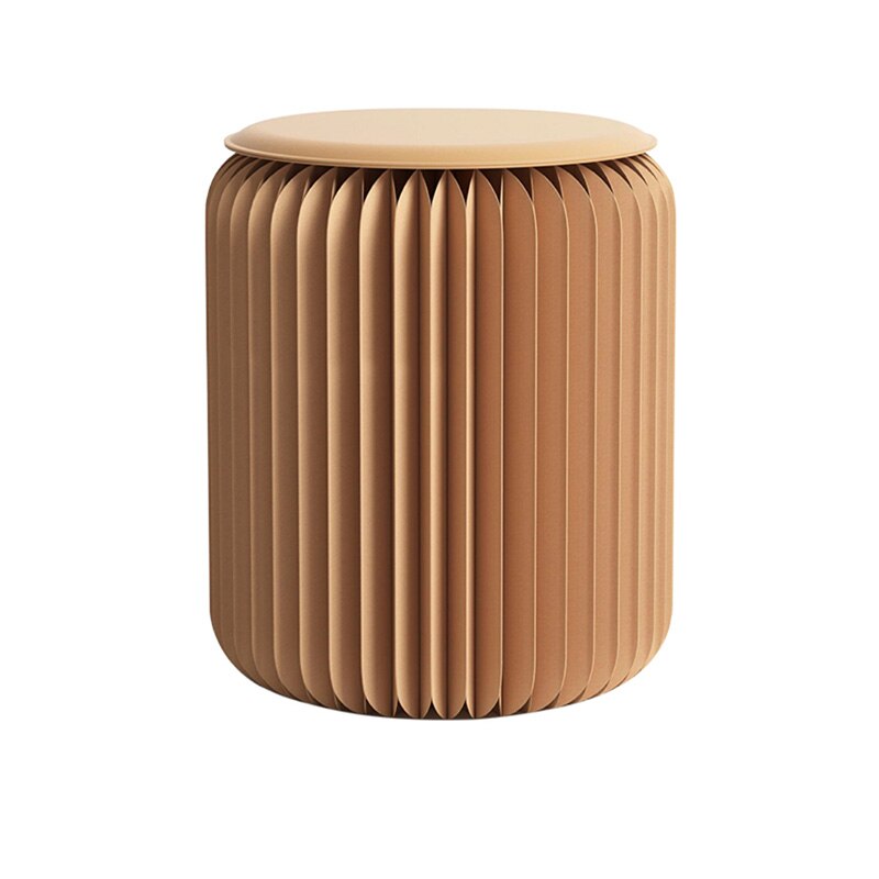 Taburete de papel plegable nórdico para el hogar, silla ultrafina para sala de estar, dormitorio, pasillo, taburete redondo portátil