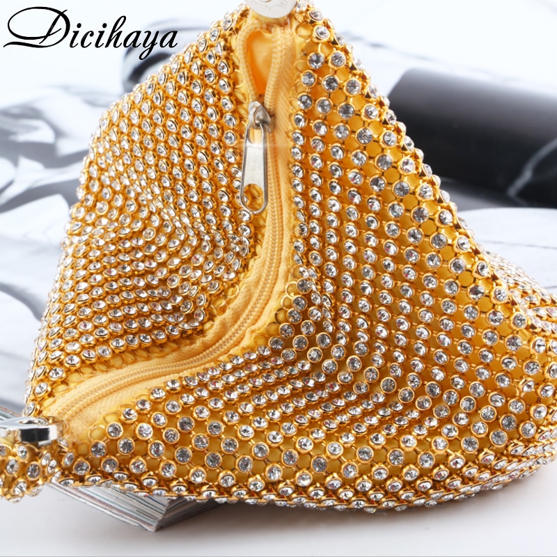 DICIHAYA Soft Beaded Women Evening Bags Zipper Small Lady Wedding Bridalmaid Handbags Purse Bag Diamonds Clutch Bags