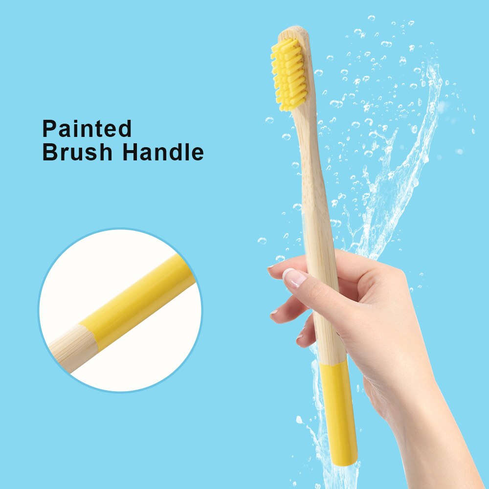 Miljövänligt trä regnbågtandborste bambu 12/13 st tandborste bambufiber träskaft tandborste blekning färgglad