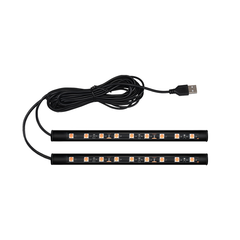 Luz LED de neón para Interior de coche, iluminación de fondo con decoración USB, Lámpara decorativa de ambiente automático Universal de 5V, 18 LED