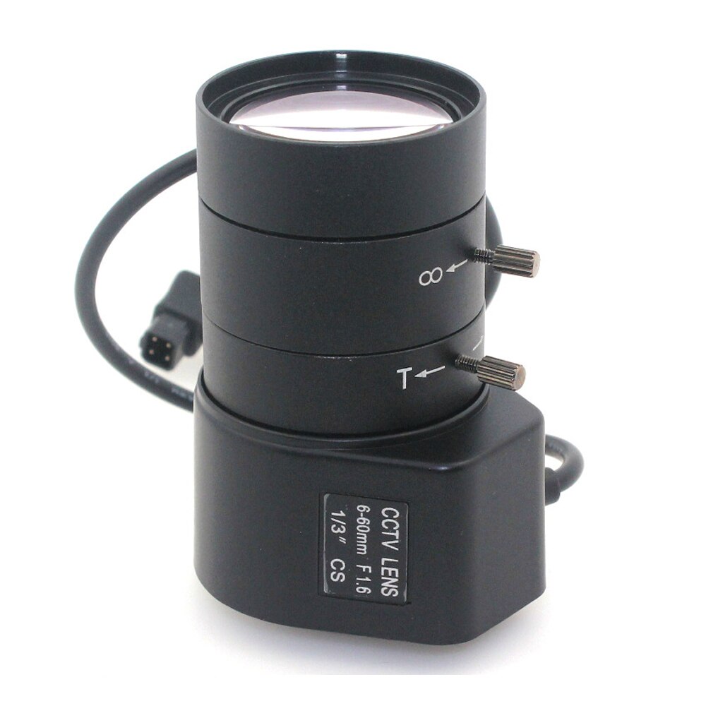 Uvusee 6-60mm 1/3 auto-iris varifocal linse cs-mount dc-drev til boks cctv sikkerhedskamera 1/3 tommer  f1.6