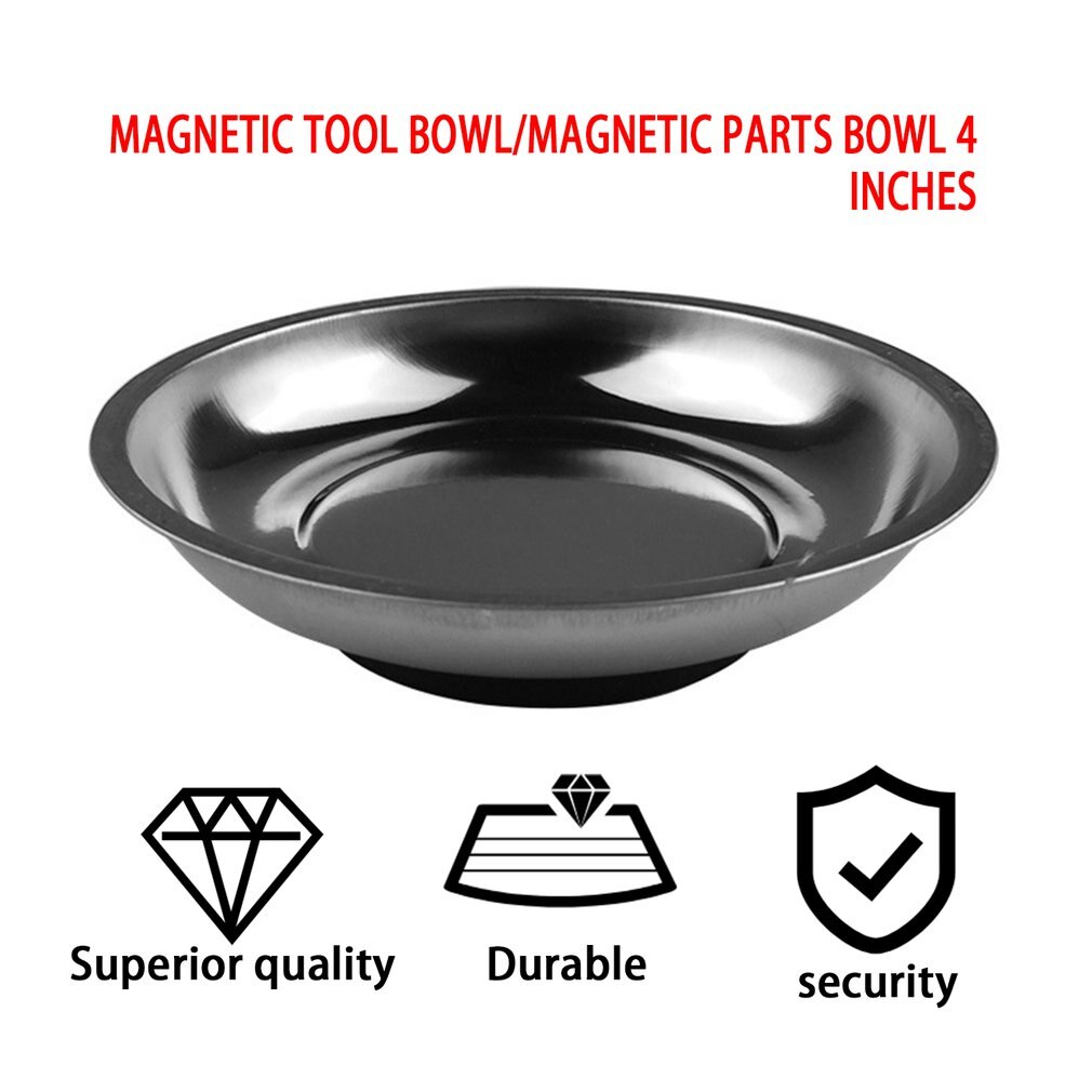 4 Inch Magnetic Stainless Steel Storage Box Organizer Tray Nuts Bolts Screws Part Storing Bowl Jewelry Beads Screw Organizador